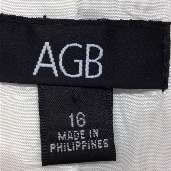 AGB Womens Black White Geometric Print Button Front Tie Waist Jacket Size 16 - Picture 6 of 8